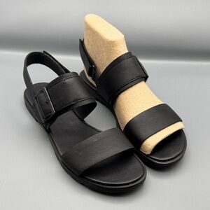Sorel Black Two-Strap Slingback Sandals